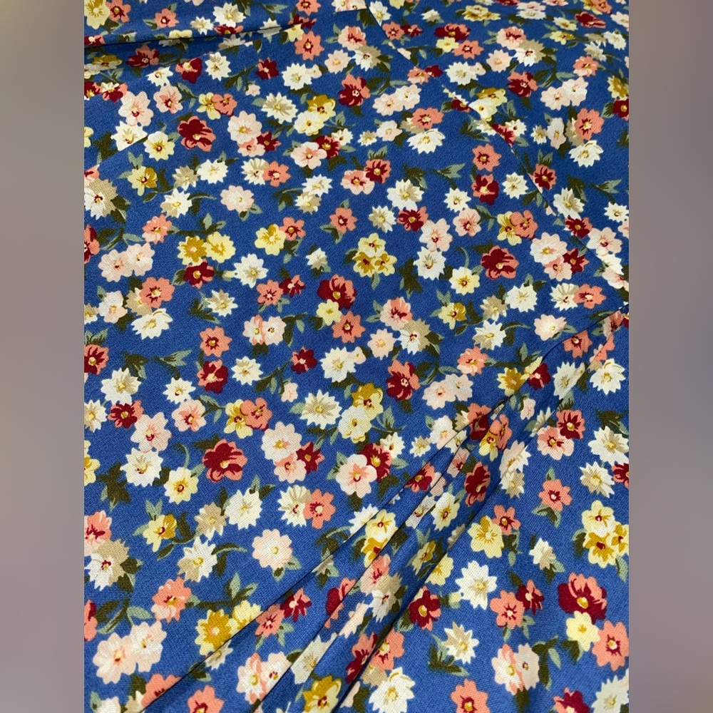 Vintage Ruth of Carolina Floral Blue Childs Dress with White Collar - Picture 6 of 11
